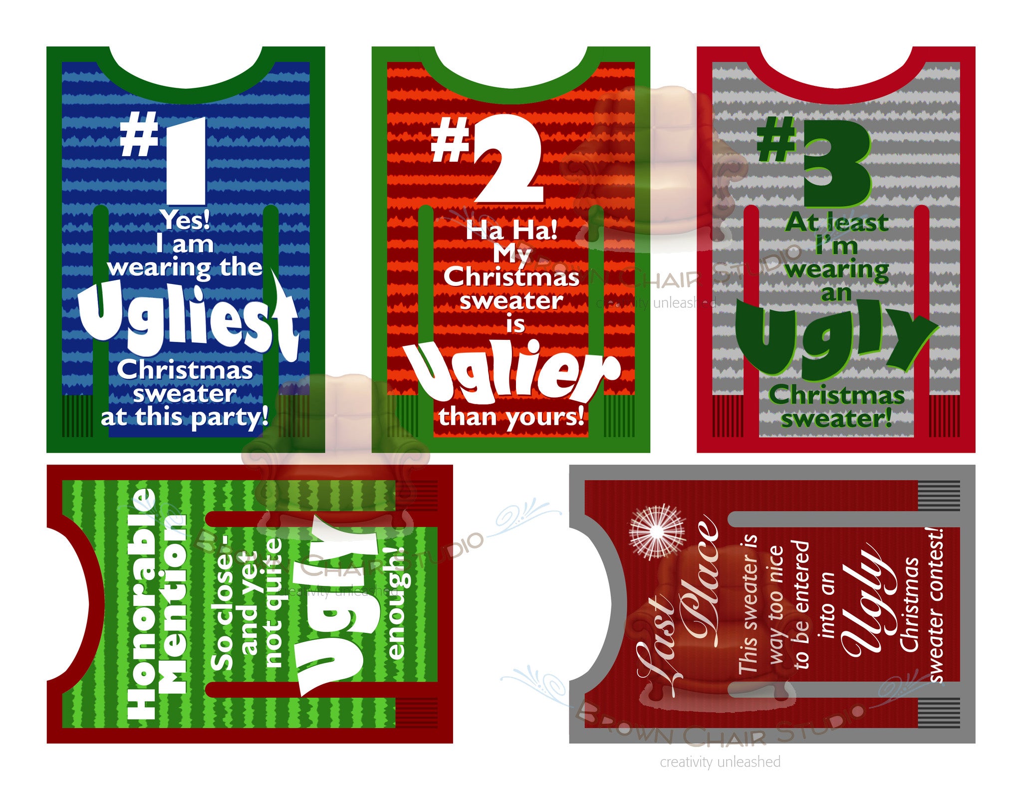 Ugly sweater hotsell prize ribbons